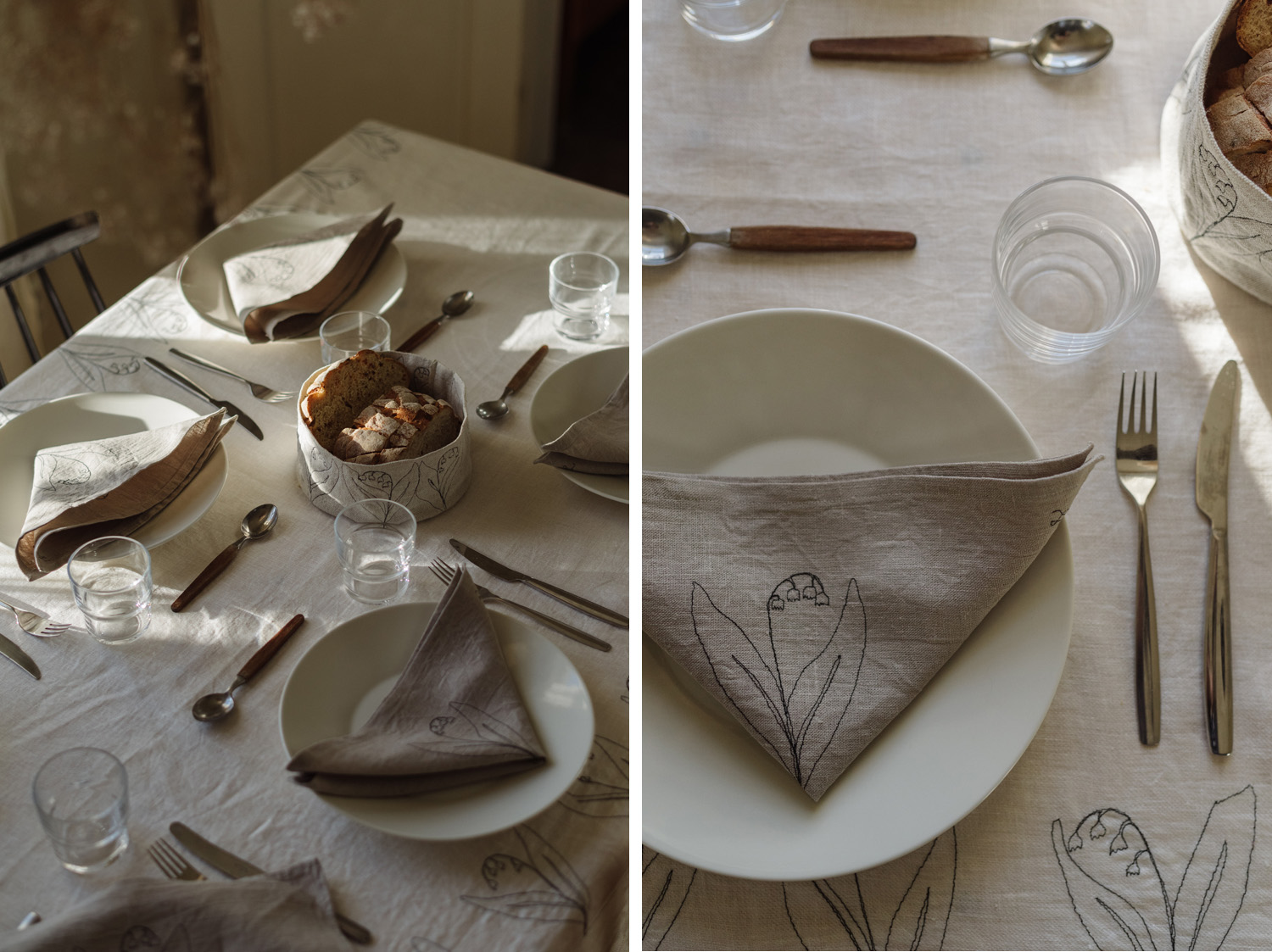 sustainable table setting inspiration textile art